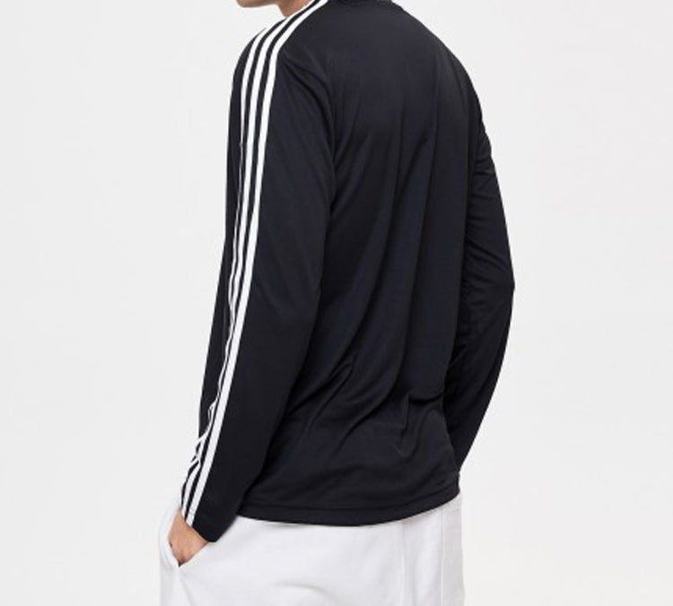 adidas D2m 3s Ls Tee Round-neck Long-sleeve Tee Men Black EI5647