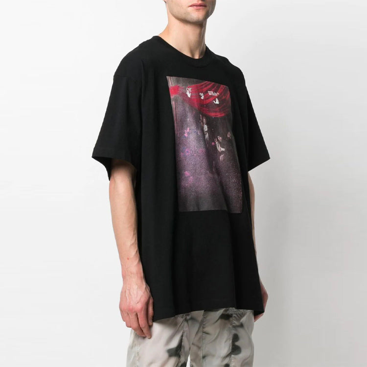 Off-White Pattern Arrow Printing Loose Fit Short Sleeve Black OMAA038S21JER0051001
