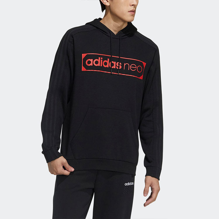 Men's adidas neo Logo Printing Sports Fleece Lined Black GP4851