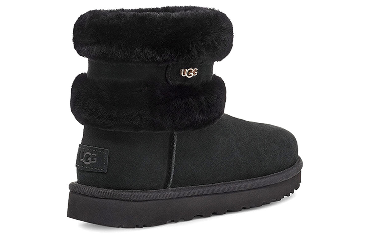 (WMNS) UGG Fluff Mini Belted Snow Boots Black 1112483-BLK