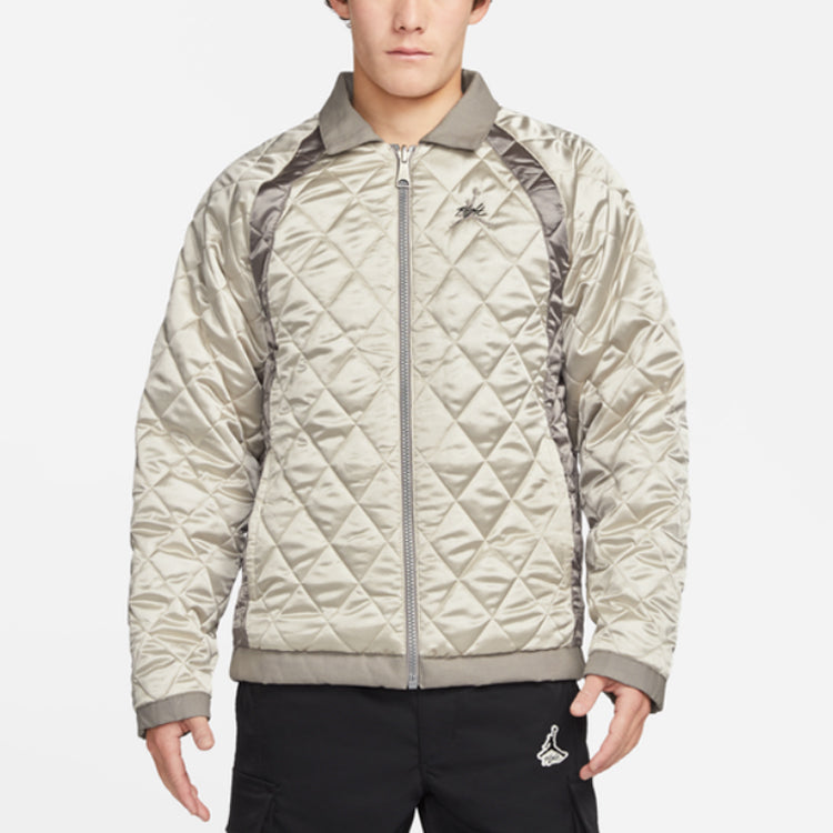 Air Jordan Alphabet Printing Zipper Jacket Gray DJ0239-016