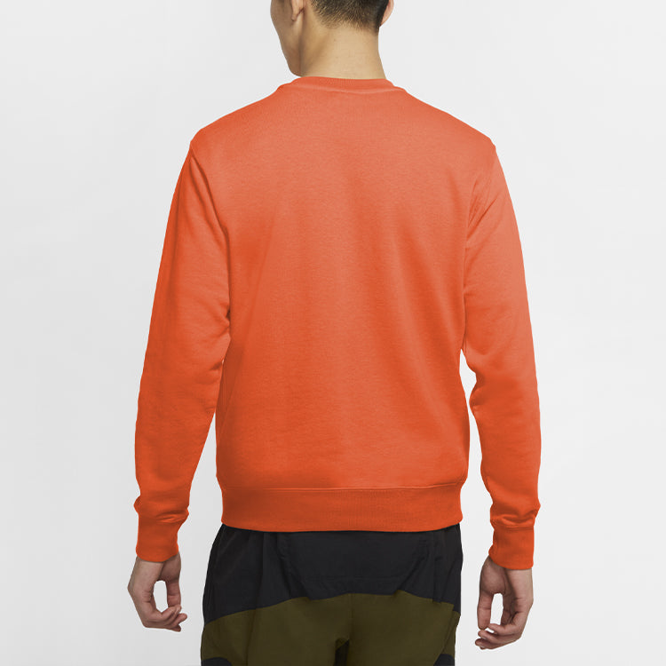 Men's Nike Sportswear NSW Club French Terry Casual Sports Round Neck Orange BV2667-837