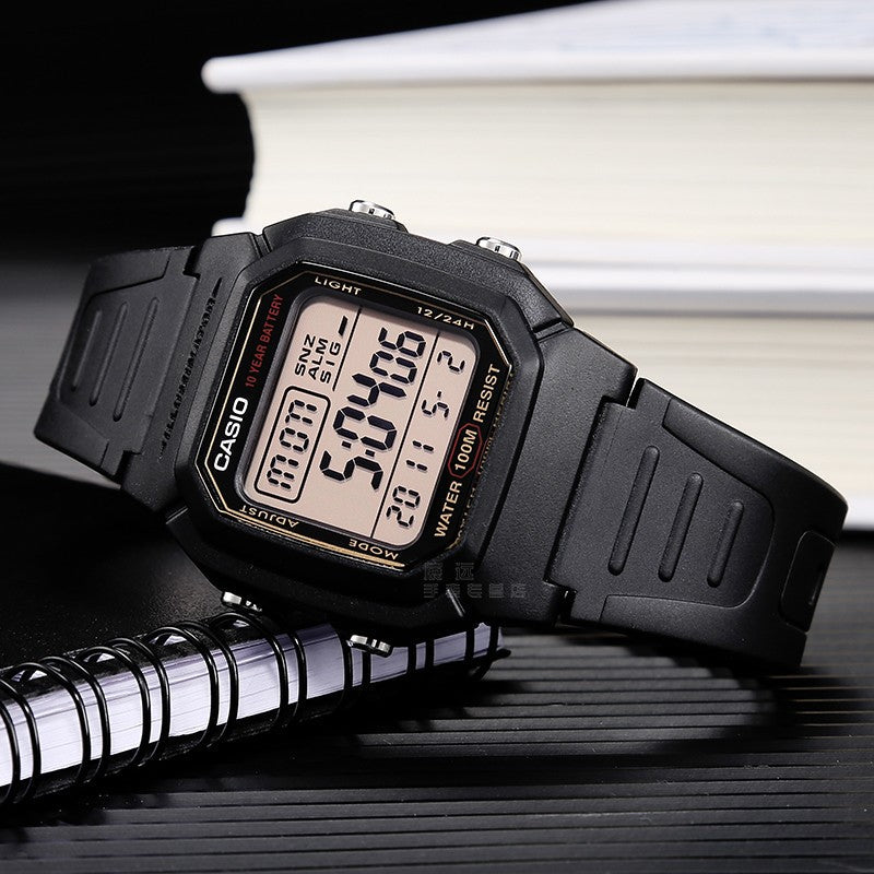 CASIO Waterproof Sports Analog Mens Black Digital W-800HG-9A