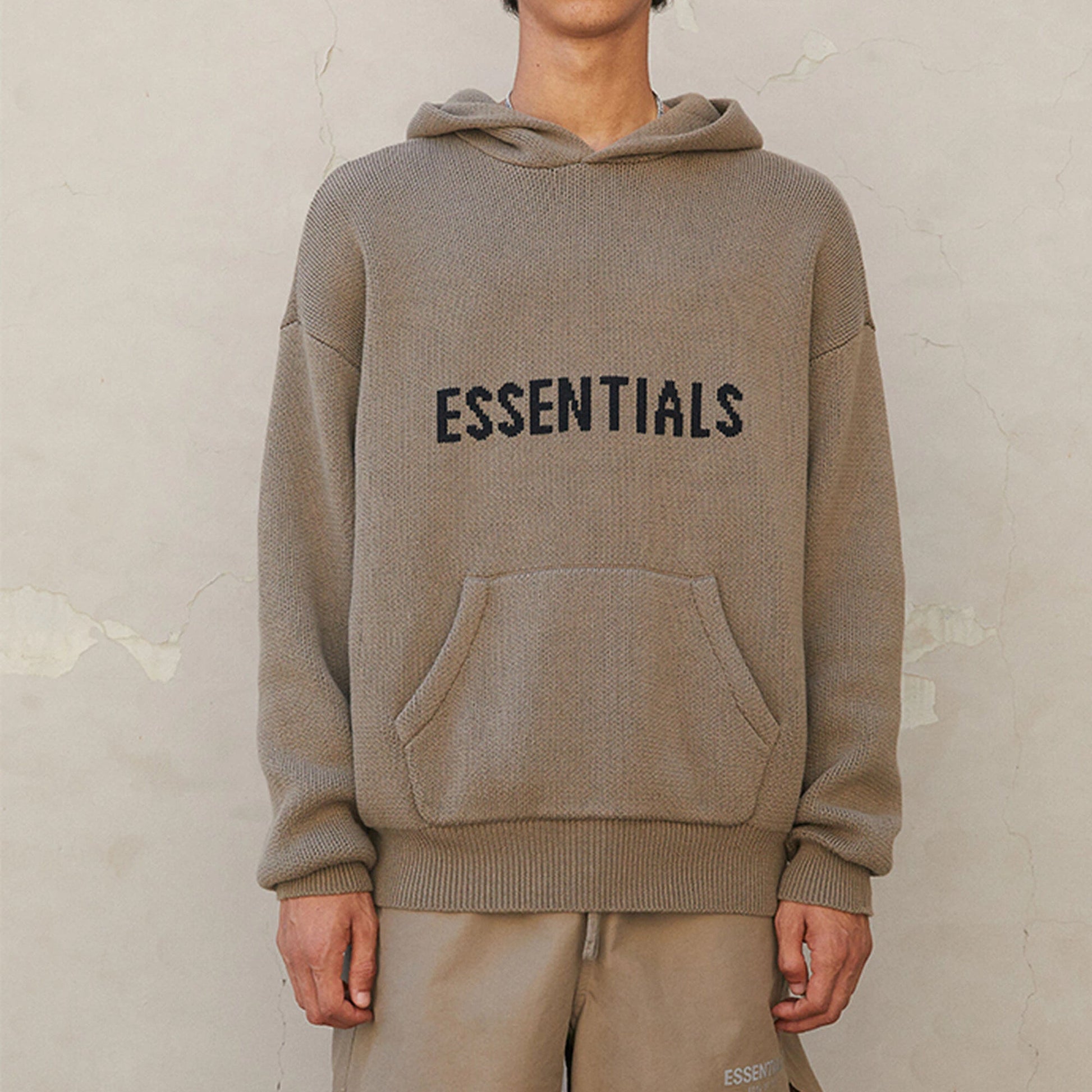 Fear of God Essentials FW21 Knit Pullover Logo Hoodie 'Harvest' FOG-FW21-014