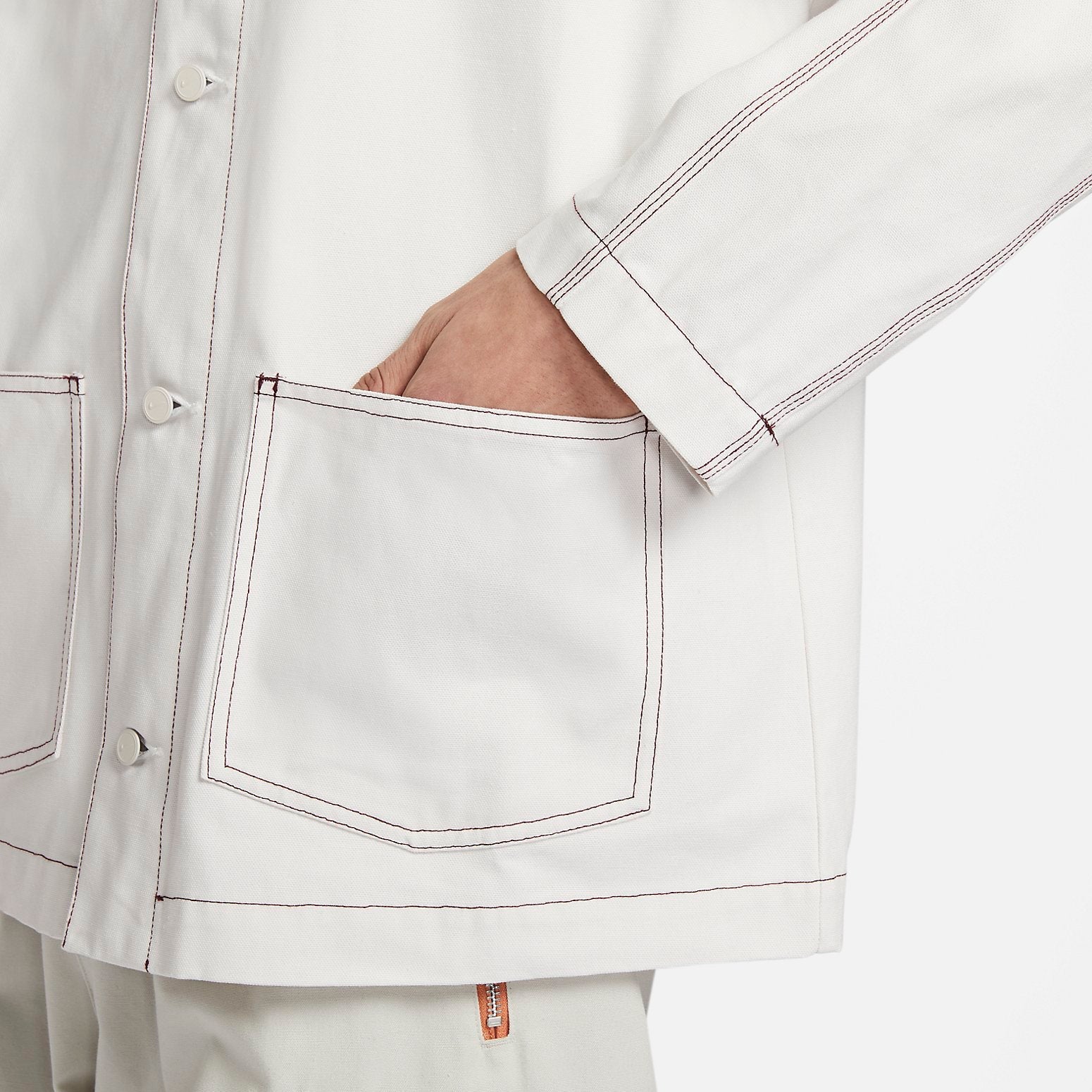 Nike Sportswear Lapel Work Jacket 'White Grey' FD9899-030