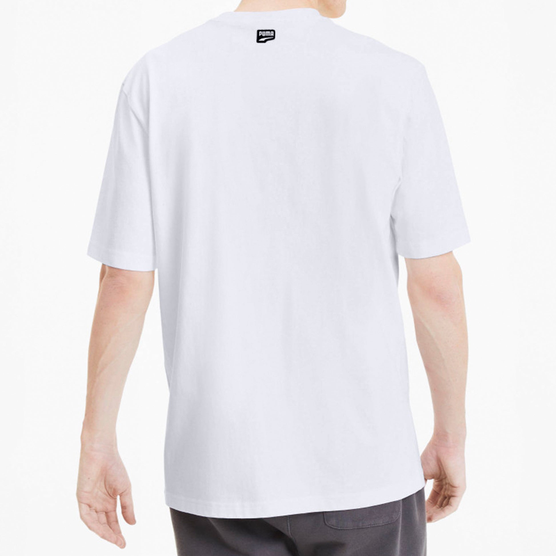 PUMA Downtown Classical Logo Short Sleeve TEE Men White 597348-52