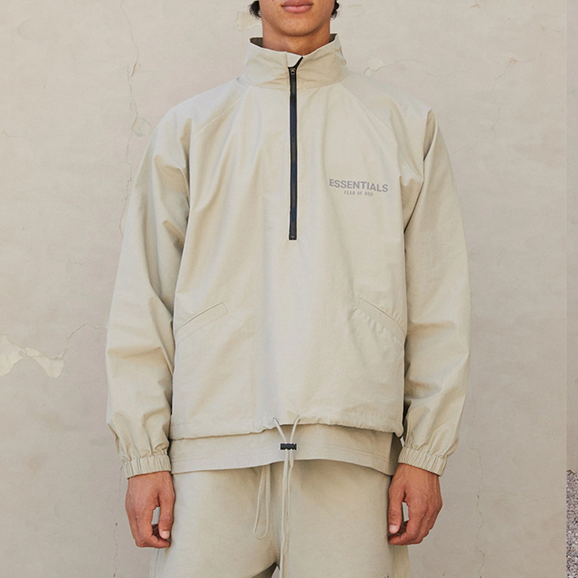 Fear of God Essentials FW21 Half Zip Track Jacket Pistachio FOG-FW21-016