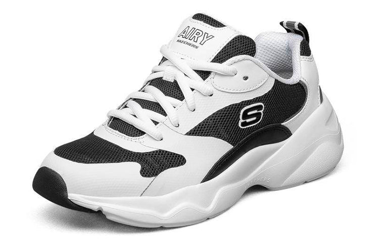 (WMNS) Skechers D'Lites Low-Top Daddy Shoes Black/White 88888415-WBK