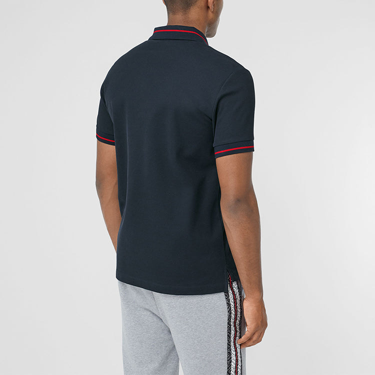 Men's Burberry Cotton Short Sleeve Polo Shirt Navy Blue 80259741