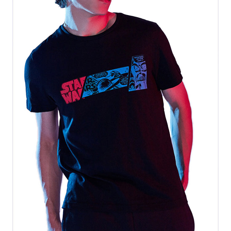Li-Ning Star War Series Anime Alphabet Printing Short Sleeve Black AHSP739-2