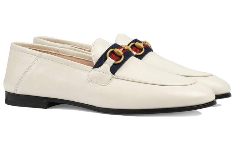 (WMNS) Gucci Loafer With Web 'White Leather' 631619-CQXM0-9065
