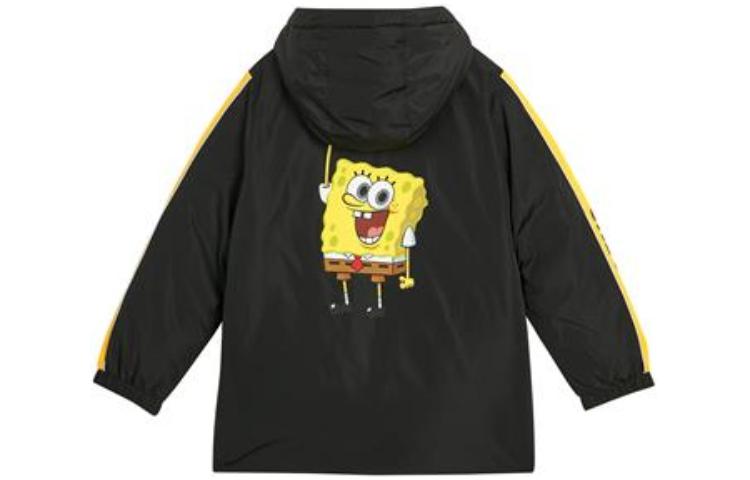 (GS) Skechers x SpongeBob SquarePants Graphic Down Jacket 'Black Yellow Pink' L321K172