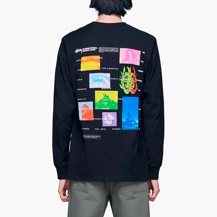 Stussy Great Future LS Tee Poster Pattern Long Sleeves Unisex Black 1994444-BLACK