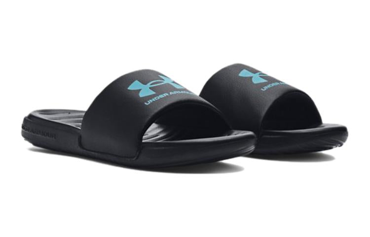 (GS) Under Armour Ansa Fixed Slide 'Black Blue Surf' 3023789-009