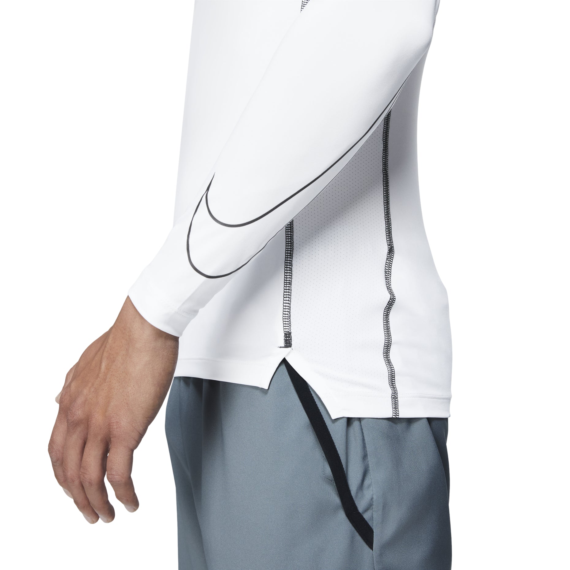 Nike Pro Dri-fit Athleisure Casual Sports Round Neck Long Sleeves White DD1991-100
