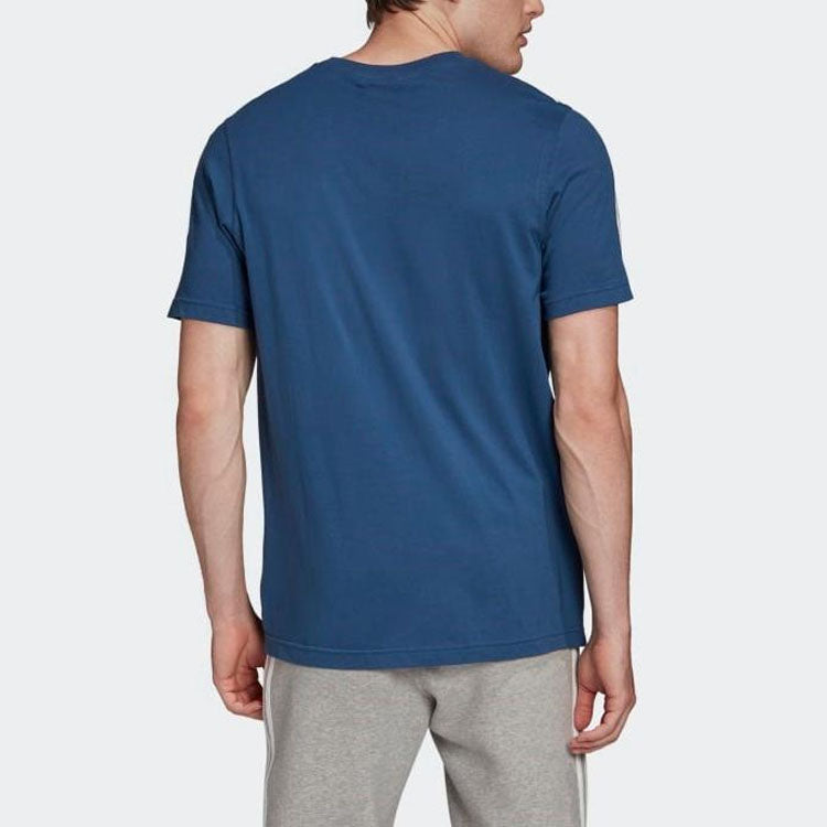 adidas originals Tech Tee logo Printing Short Sleeve Blue FM3798