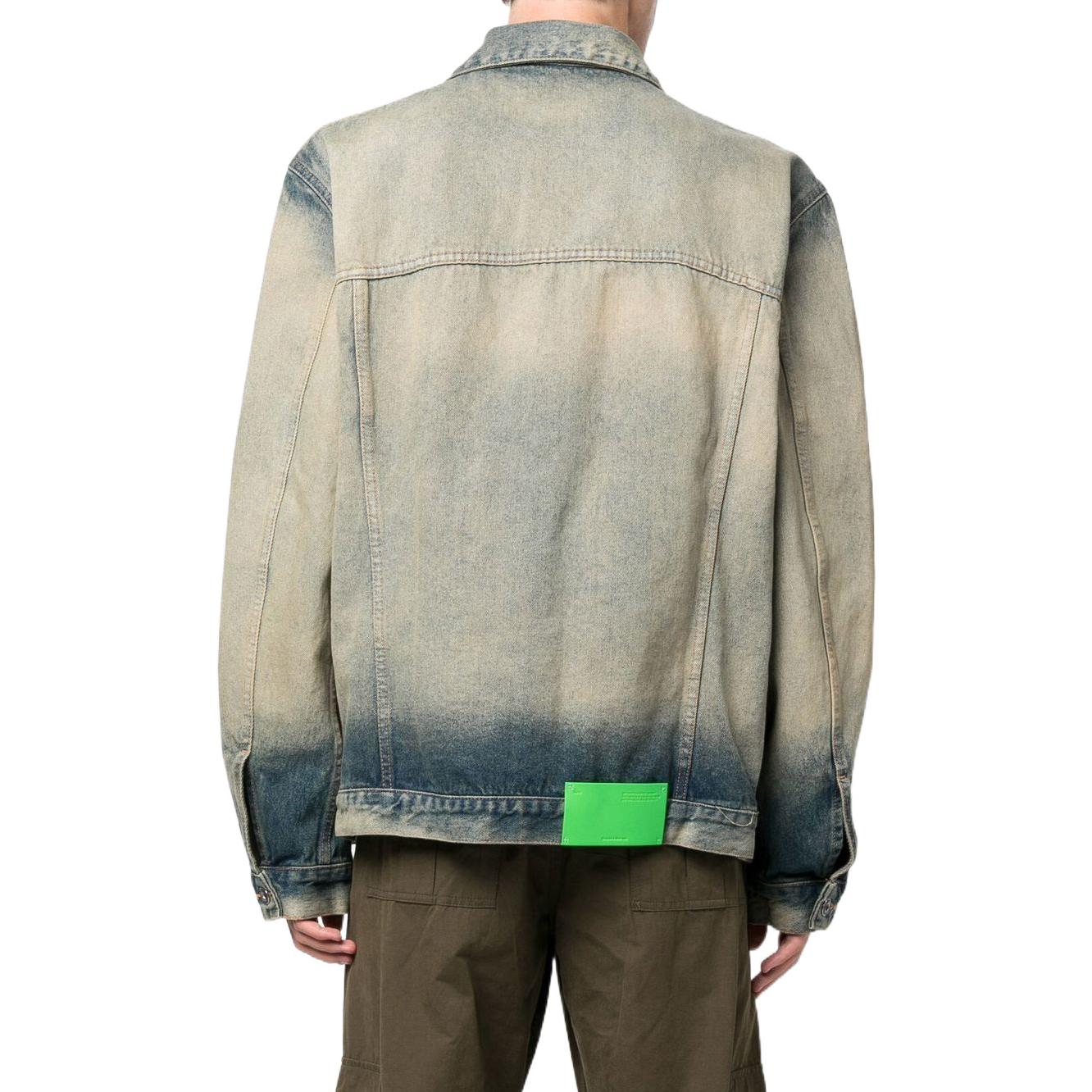 Men's Off-White FW22 Distress Denim Version Gray Jacket OMYE077F22DEN0044800