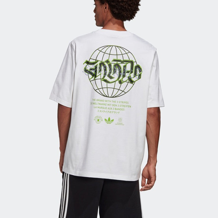 adidas originals Graphic Tee 3 Graffiti Printing Round Neck White GK5901