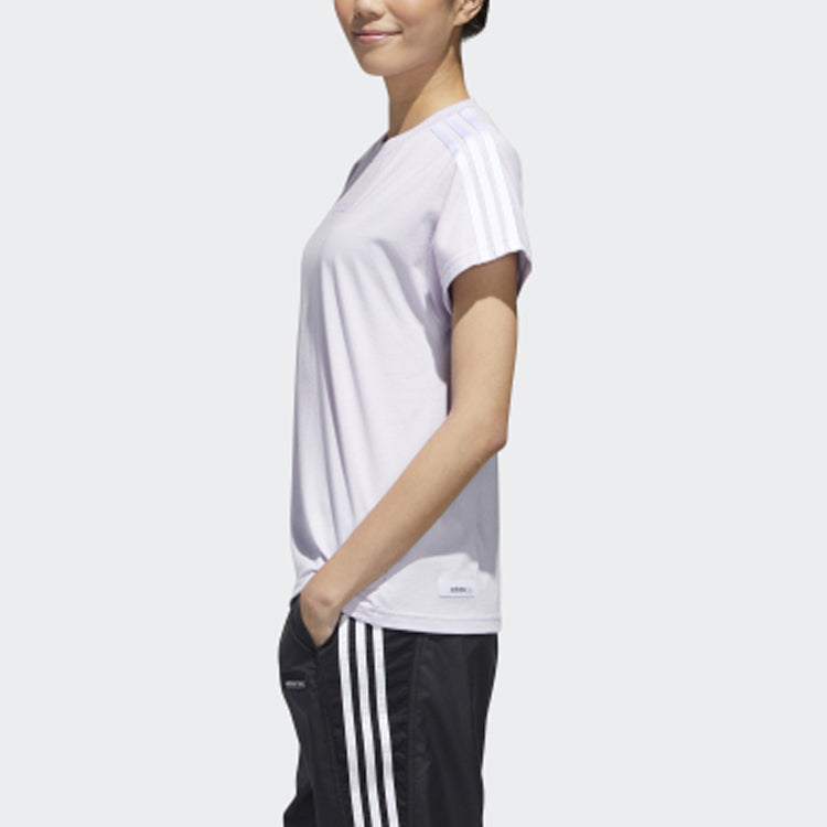 (WMNS) adidas neo Casual Sports Short Sleeve Purple White GJ5352
