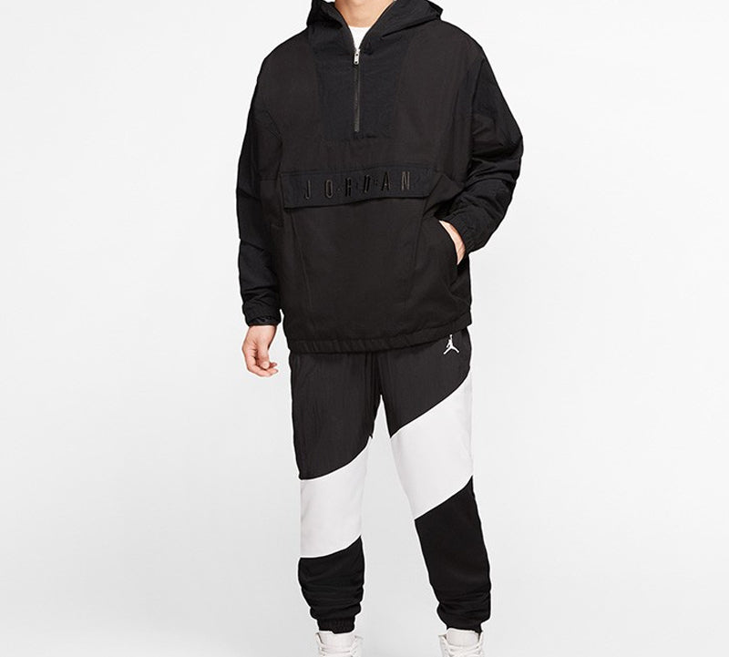 Air Jordan Sport DNA Half Zipper Woven Pullover Hooded Jacket Black CD5729-084