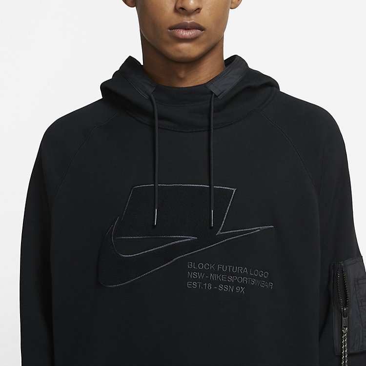 Nike NSW Sportswear Pullover Hoodie 'Black Heather' CU3797-001