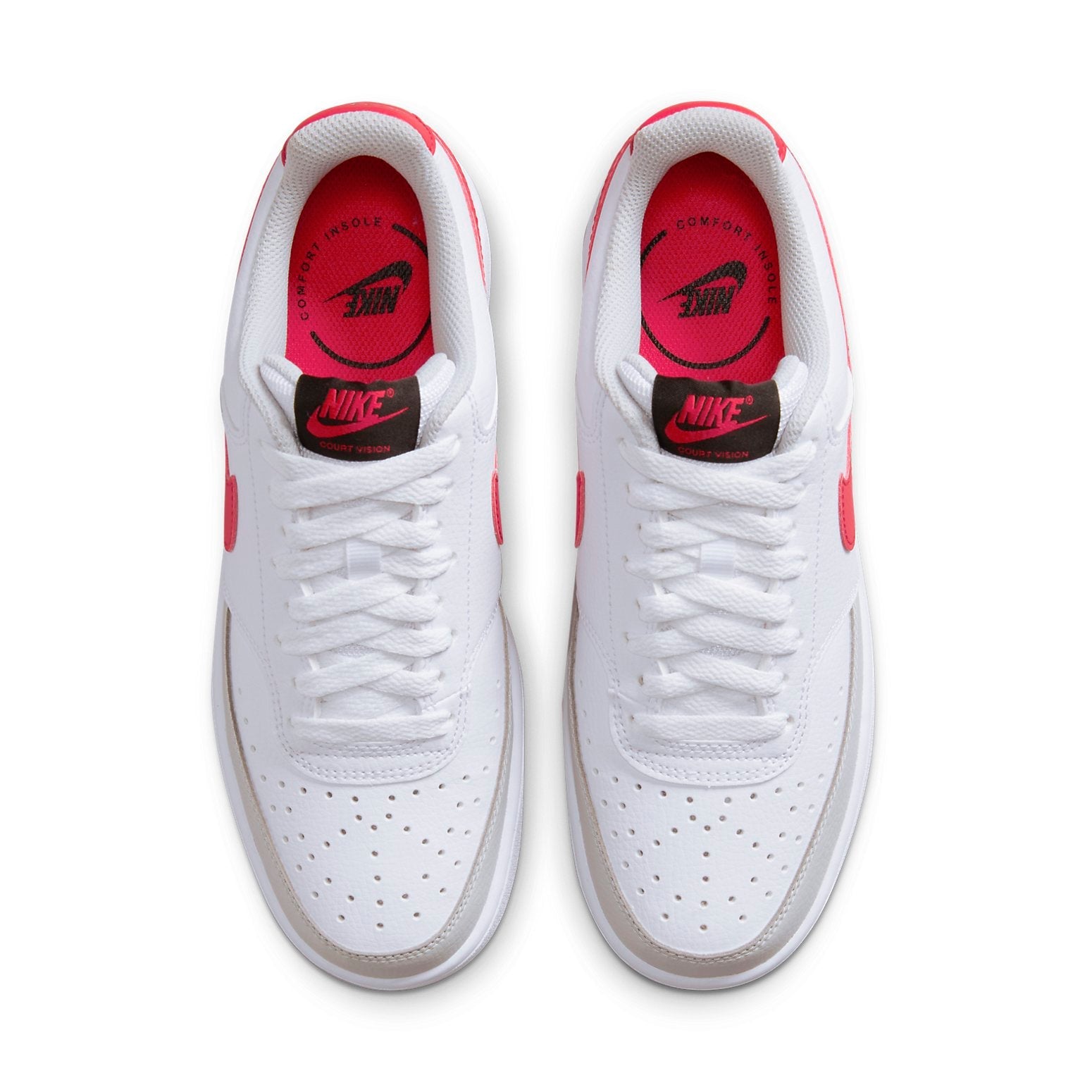 (WMNS) Nike Court Vision Low 'White University Red' FD0284-100