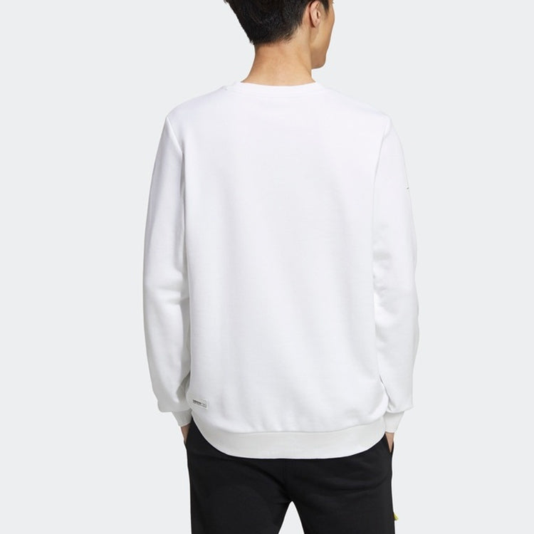 adidas neo M Ss Nn Swt 2 Printing Casual Sports Long Sleeves Round Neck White GQ7060