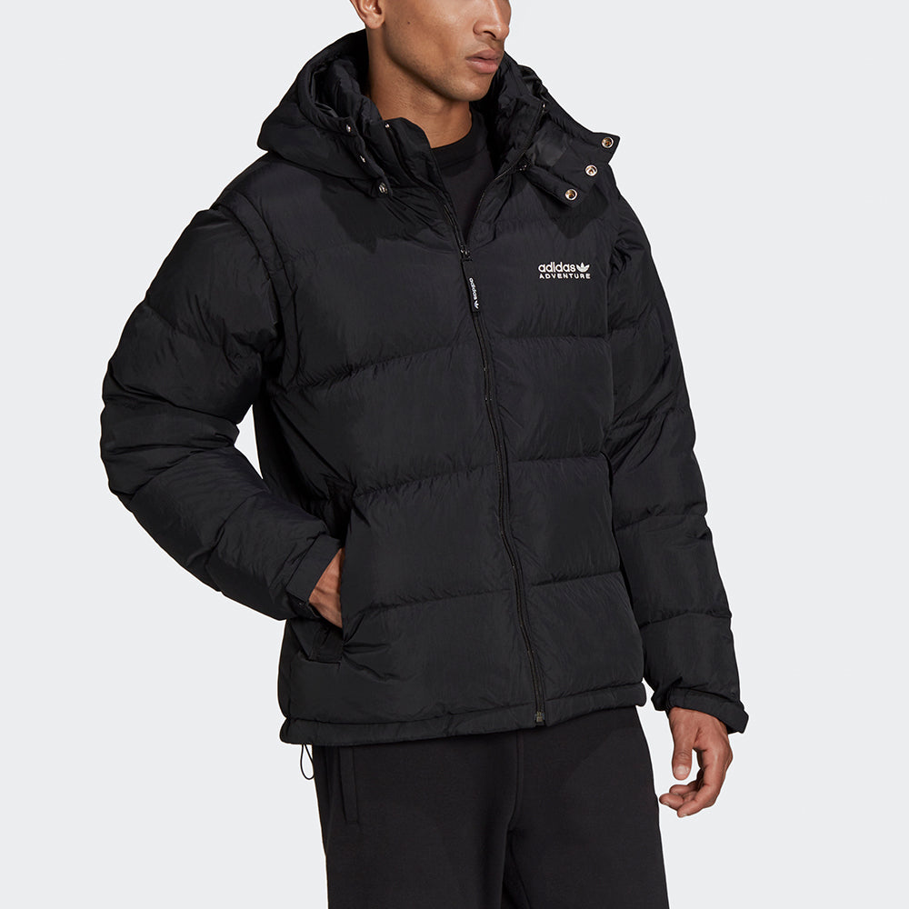 adidas originals Optimus Jacket Detachable Sleeve Stay Warm Sports hooded down Jacket Black H13574