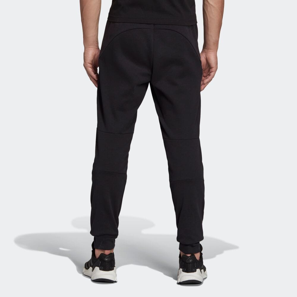 Men's adidas Casual Splicing Solid Color Drawstring Logo Sports Pants/Trousers/Joggers Black HE5038