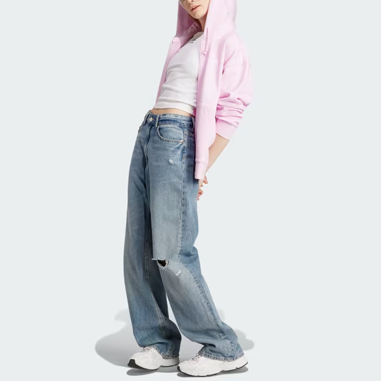 (WMNS) adidas Full-Zip Boyfriend Hoodie 'Pink' IK0484