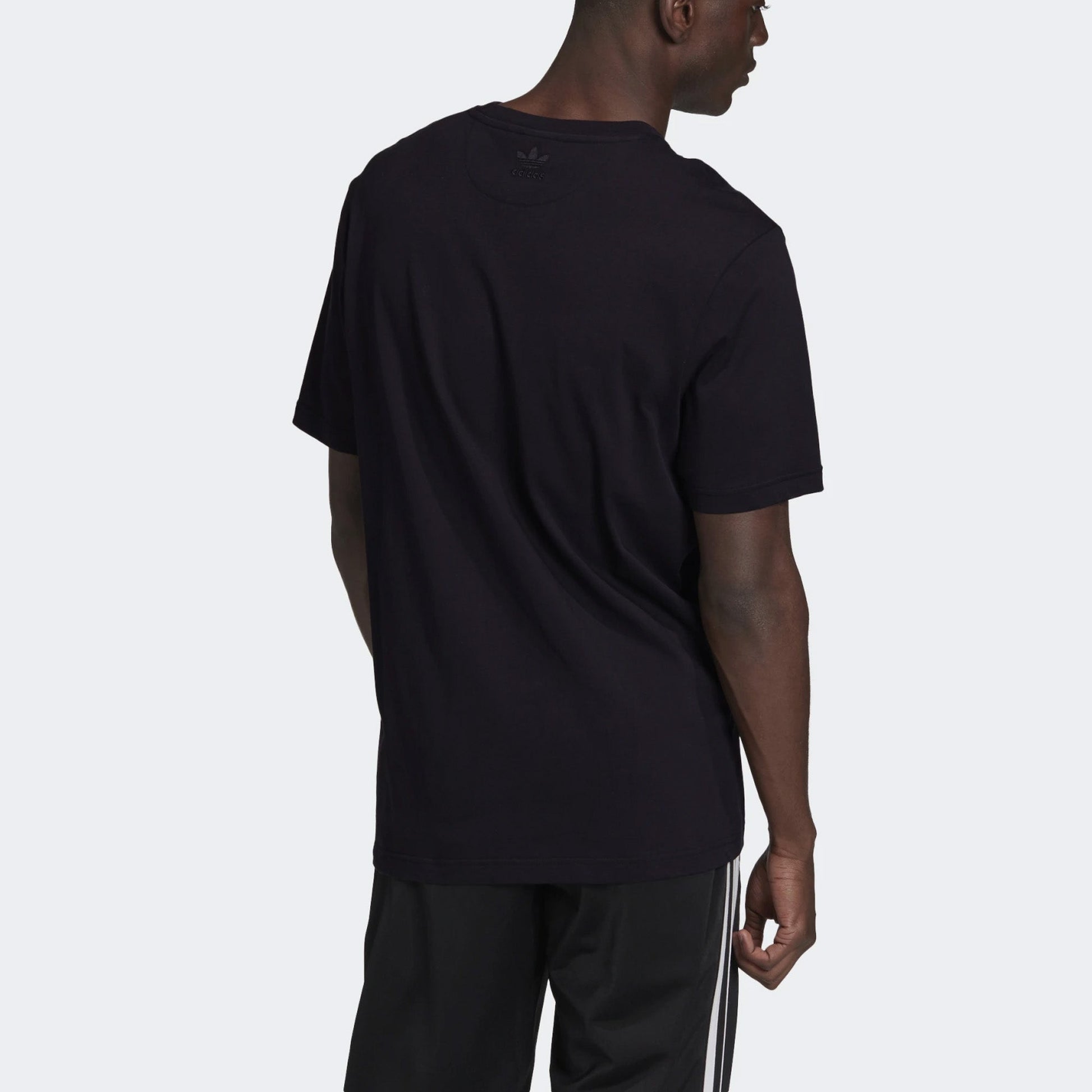 adidas originals 3d Trefoil Tee Casual Logo Round Neck Short Sleeve Black GE0829