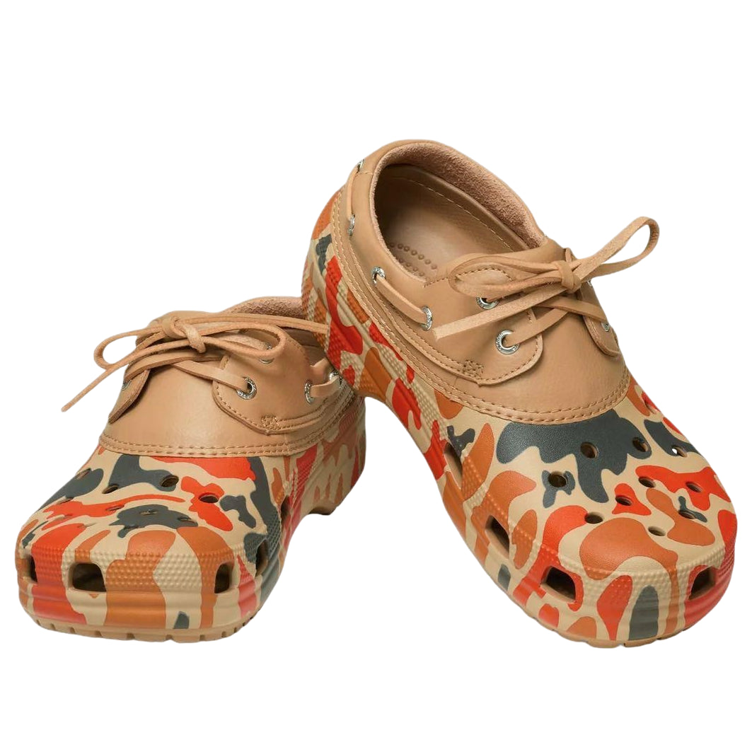 Crocs Classic Duck Camo Boat Shoe 'Tan Shocking Orange' 212951-2NW