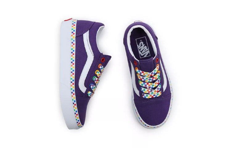 (PS) Vans Old Skool Rainbow Checkerboard 'Purple White' VN0A7Q5FAC0