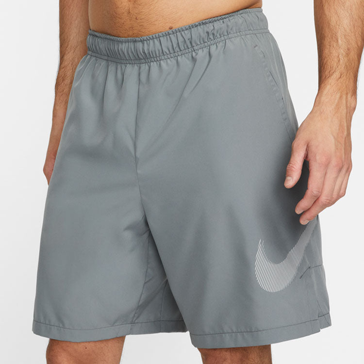 Men's Nike Solid Color Logo Printing Elastic Waistband Straight Shorts Smoke Gray DQ4800-084