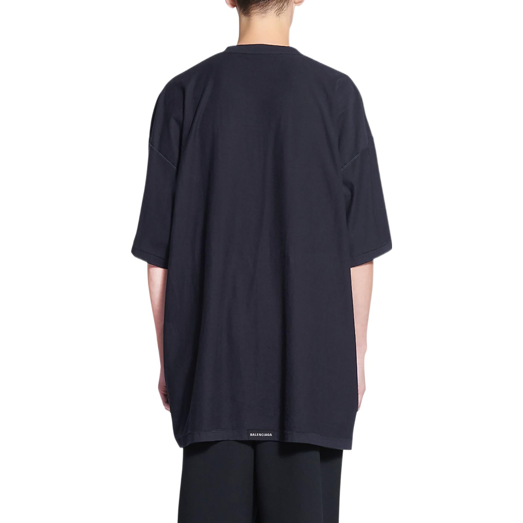 Balenciaga Tab T-shirt Oversized 'Black' 694576TMVJ21151