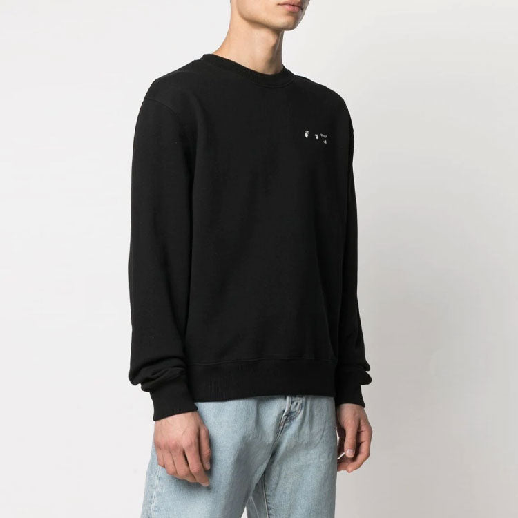 Off-White SS21 Logo Printing Round Neck Long Sleeves Version Black OMBA025S21FLE0031001