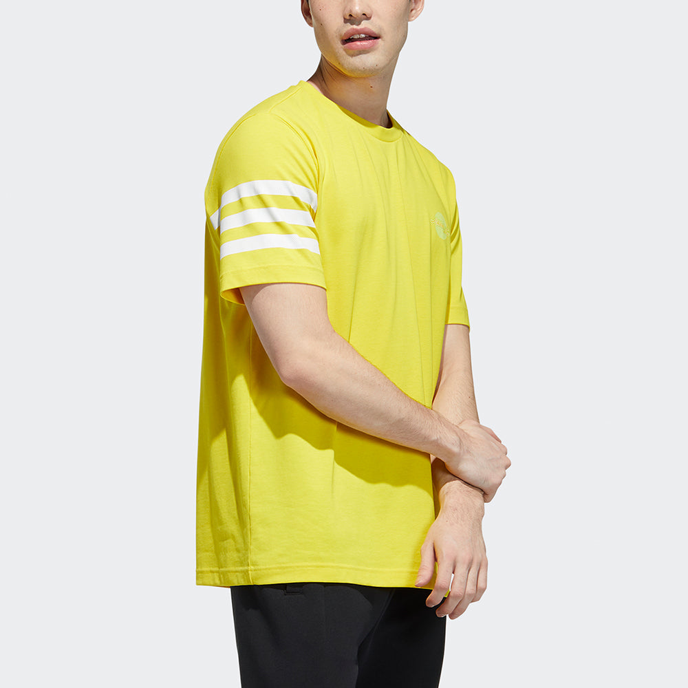 adidas neo Casual Sports Round Neck Short Sleeve Yellow GP5695