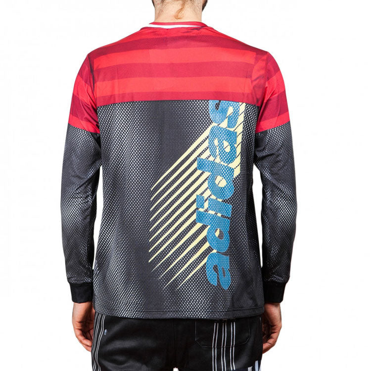 Men's adidas originals x Alexander Wang Crossover Logo Splicing Alphabet Printing Round Neck Long Sleeves Black T-Shirt DW7602