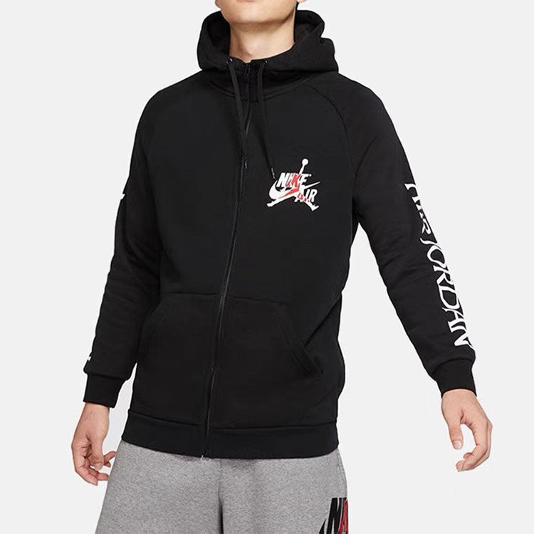 Air Jordan Jumpman Classics Logo Casual Sports Breathable hoodie Jacket Black DH9507-010