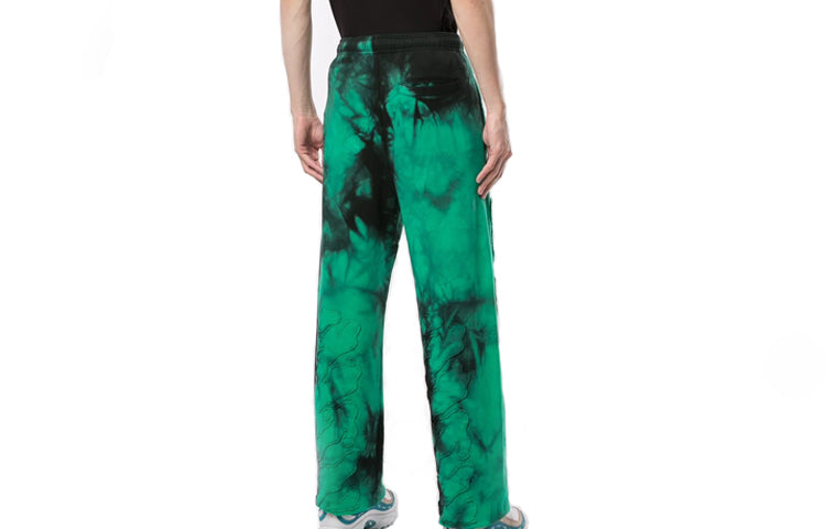 Off-White SS20 Tie-dye Printing Trousers Men Green OMCH027S20E300204400