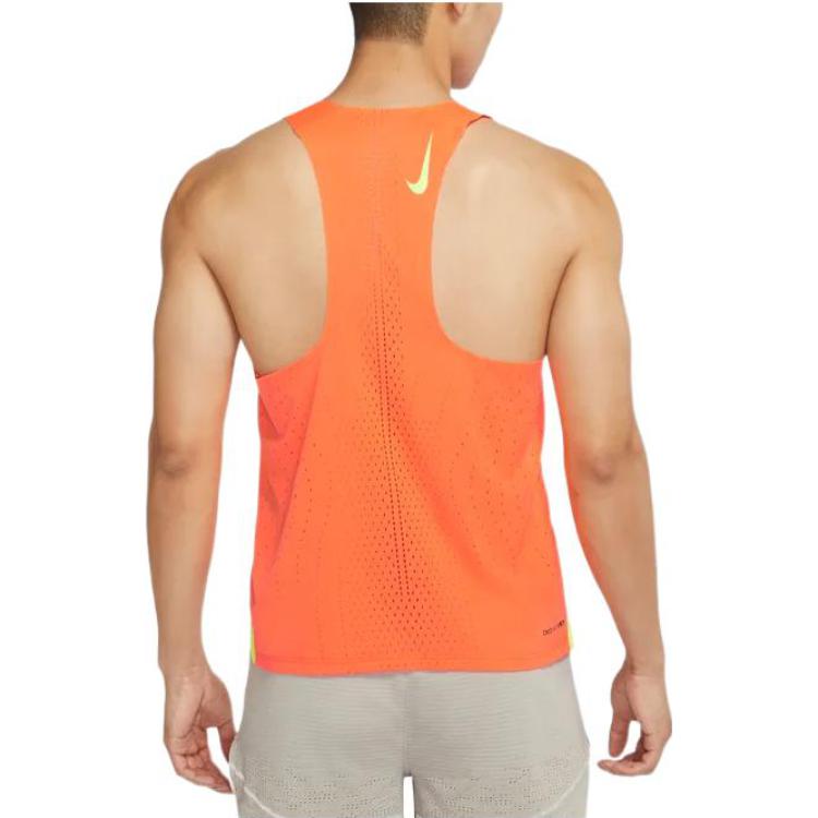 Men's Nike Solid Color Logo Breathable Quick Dry Running Training Sports Orange Vest DM4625-803