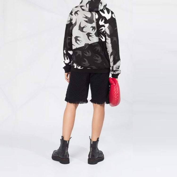 (WMNS) Alexander McQueen Swallow Pattern Hoodie 'Black' 620566-RPT49-1073