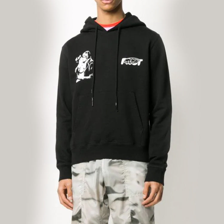 Off-White FW20 Kissing Printing Hooded Pullover Men Black OMBB034E20FLE0071001