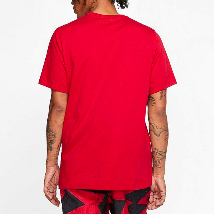 Air Jordan Mj DNA Stretched Logo Printing Short Sleeve Red CZ1880-687