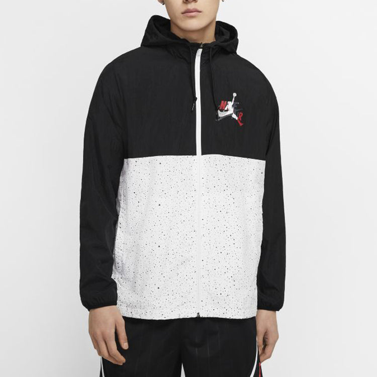 Men's Air Jordan AS J JM Clscs Windwear JKT Colorblock Hooded Jacket Black CT9369-010