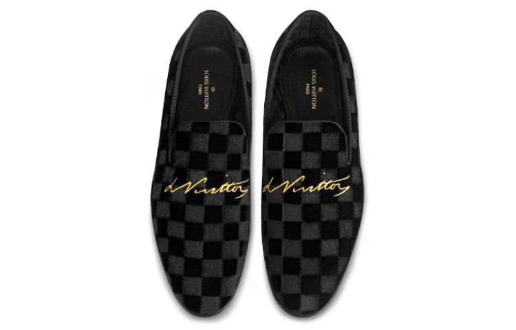 LOUIS VUITTON Auteuil Velvet Shoes 'Black' 1A4OO3
