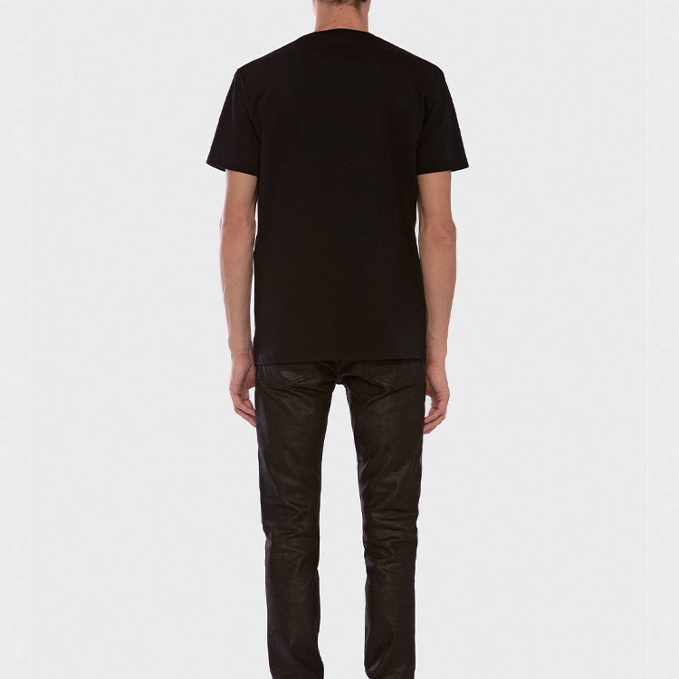 Men's Alexander McQueen Lovers Skeleton Round Neck Short Sleeve Black 624170QPZ600901