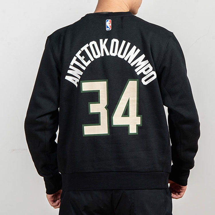 Air Jordan NBA Milwaukee Bucks Sports Fleece Round Neck Black DC0814-010