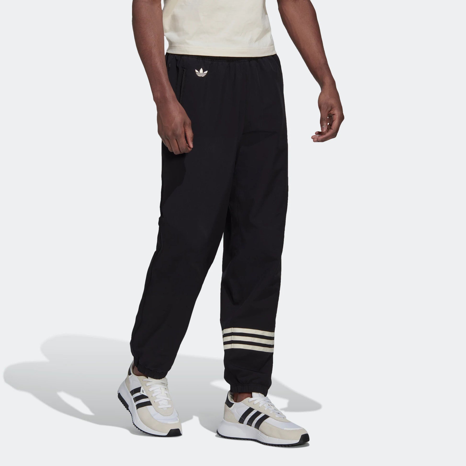 Men's adidas originals New C Tp Logo Embroidered Pants Classic Sports Pants/Trousers/Joggers Black HM1864