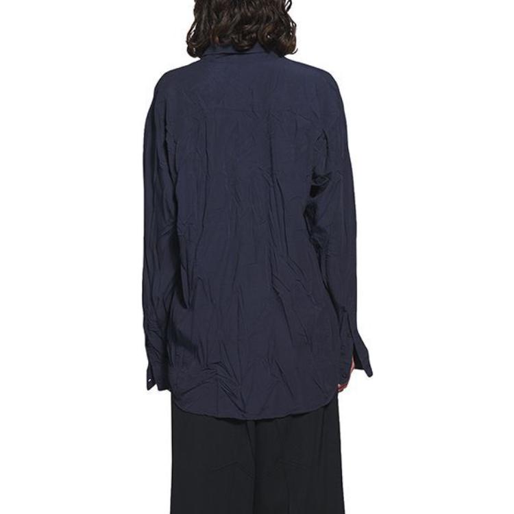 (WMNS) Balenciaga Long Sleeve Large Fit Shirt 'Blue' 658956TLM164100